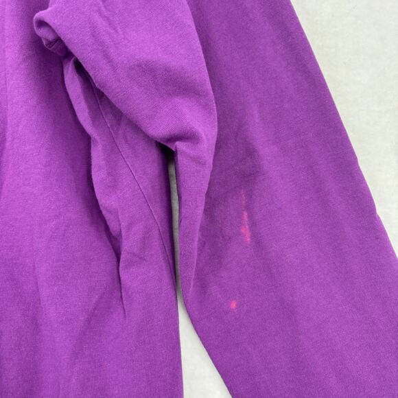 Life is Good T-Shirt Womens Size L Purple Long Sleeve No Place Like Roam FLAW - Picture 6 of 9